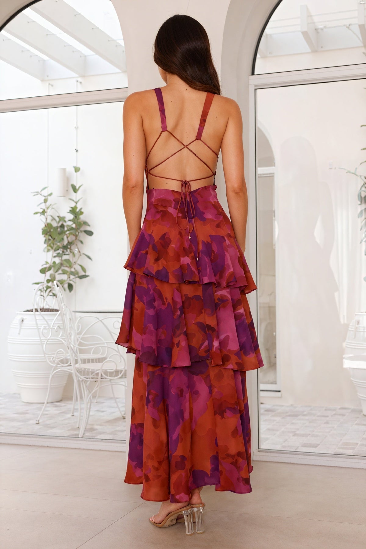 Flora - Vestito floreale con scollatura profonda