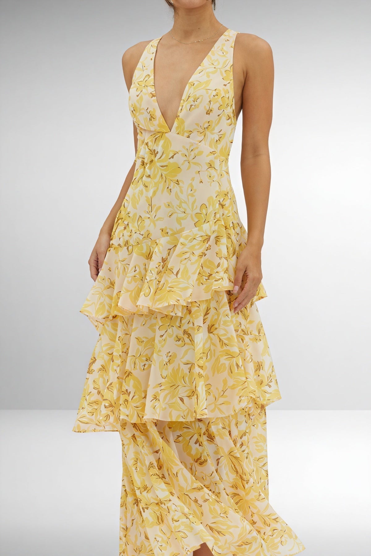 Flora - Vestito floreale con scollatura profonda