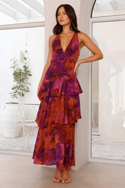 Flora - Vestito floreale con scollatura profonda