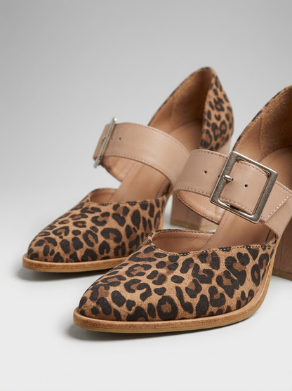 Ilana | Tacchi a blocco con stampa leopardata audace